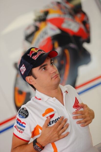 Dani Pedrosa, en el circuito de Silverstone.