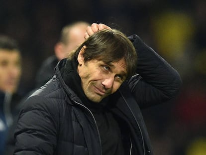 Antonio Conte, durante el partido entre el Watford y el Chelsea.