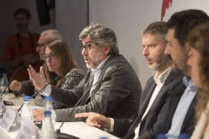 Els del 2019: Xavier Melero (esquerra), Marina Roig, Jordi Pina, Andreu van den Eynde, Mariano Vergés i Olga Arderiu.