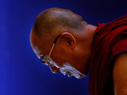 O Dalai Lama Tenzin Gyatso, em 21 de setembro na Índia.