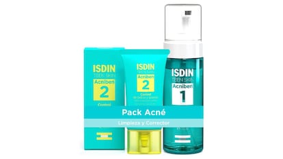 Pack limpiador no comedogénico para pieles con acné de ISDIN, ideal para cutis grasos y para un cuidado diario facial
