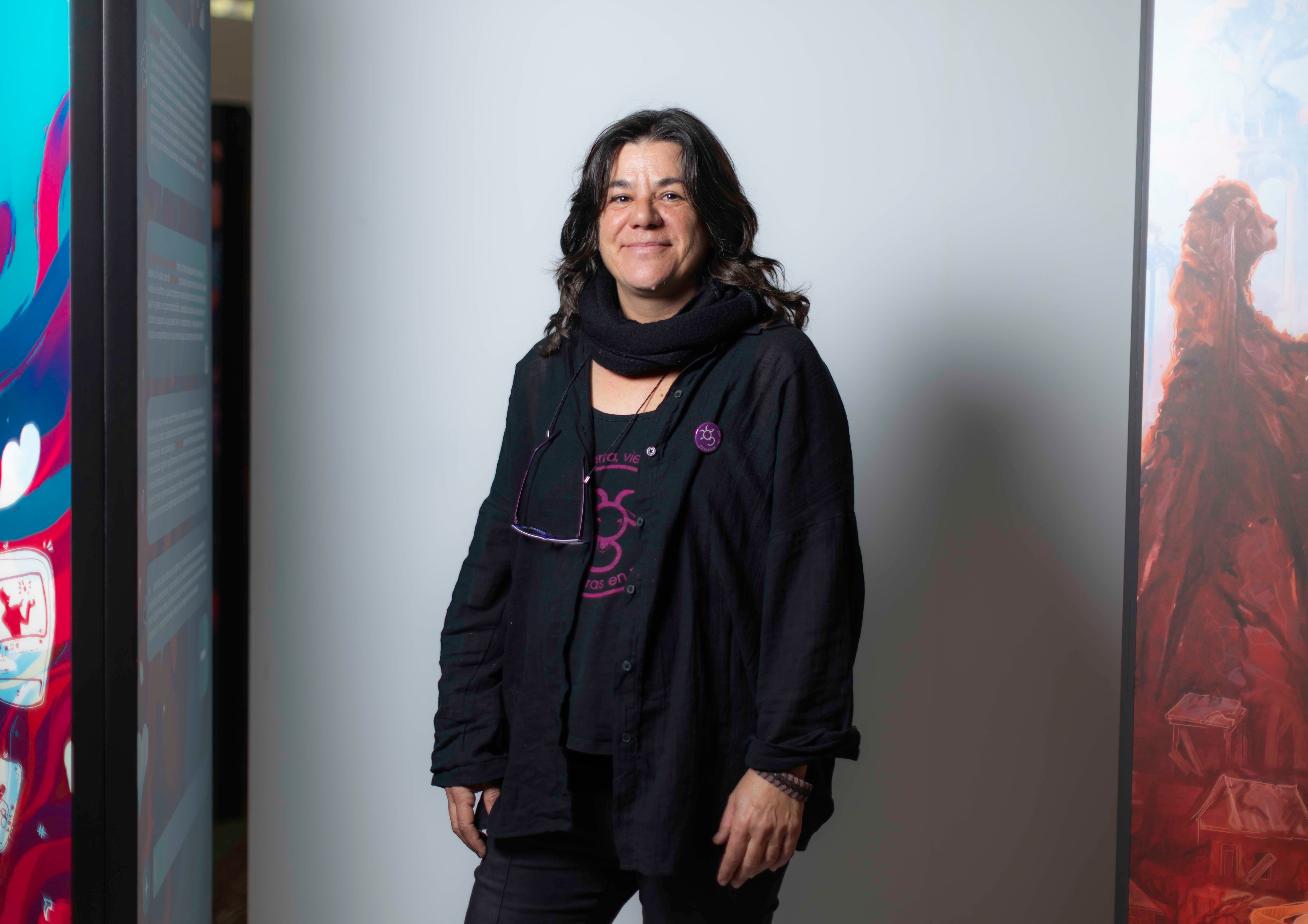 Aino López, pastora de Huelva durante el primer Encuentro Europeo de Mujeres Ganaderas y Pastoras, en Madrid.
