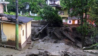 Un sector del municipio de Salgar después de una avalancha.