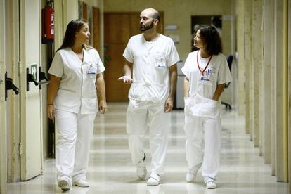 Doctors at Carlos III Hospital, where Ebola patient Teresa Romero is being treated.