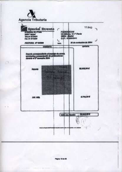 Documentos de Special Events que cubrieron los gastos del congreso de Madid (70.000 euros).