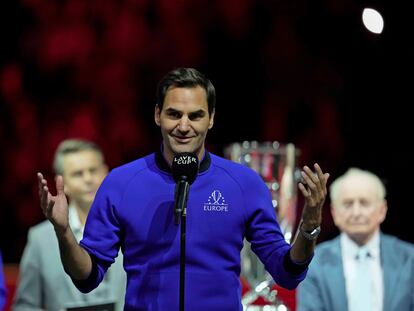 Roger Federer en la Laver Cup.