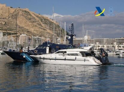 Yate incautado en Alicante que portaba más de dos toneladas de hachís