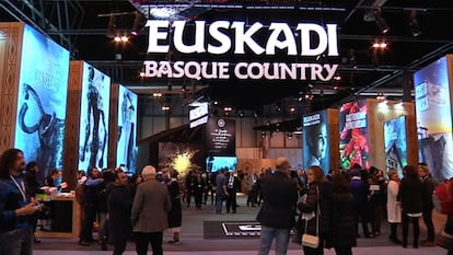 Stand de Euskadi en la feria de turismo Fitur, instalada en Madrid.