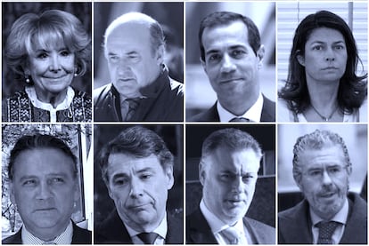Esperanza Aguirre, Beltrán Gutiérrez, Salvador Victoria, Lucía Figar, Alfredo Prada, Ignacio González, Alberto López Viejo y Francisco Granados.