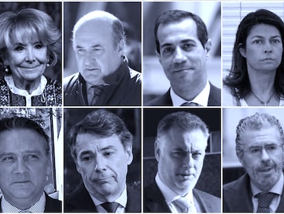 Esperanza Aguirre, Beltrán Gutiérrez, Salvador Victoria, Lucía Figar, Alfredo Prada, Ignacio González, Alberto López Viejo y Francisco Granados.