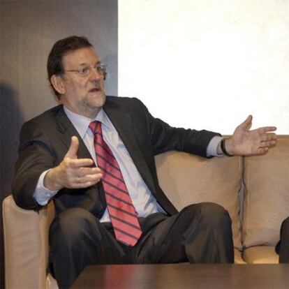 El líder del PP, Mariano Rajoy, ayer en Barcelona.