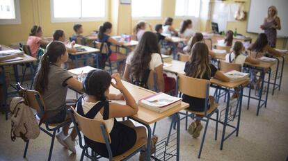 Alumnos de un colegio público de infantil y primaria de Sevilla.