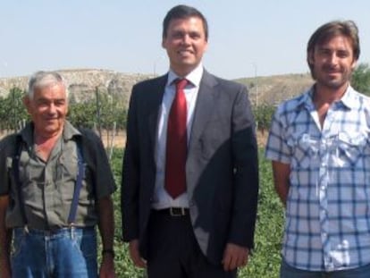 El agricultor Pablo Catalán, el Jefe de Compras de Alcampo Antonio González, el agricultor Víctor Sanchez y la investigadora Almudena Lázaro