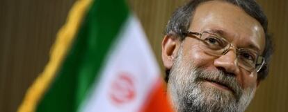 El presidente del parlamento iran&iacute; Ali Larijani, en Ginebra. 