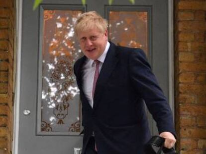 El candidato a suceder a Theresa May, Boris Johson, en Londres este viernes