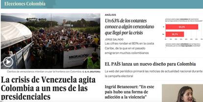 Nuevo diseño de EL PAÍS en Colombia.