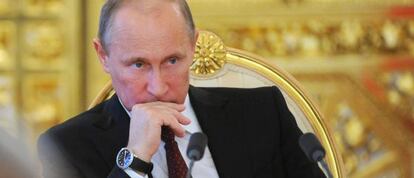 El presidente ruso, Vlad&iacute;mir Putin, ayer en Mosc&uacute;.