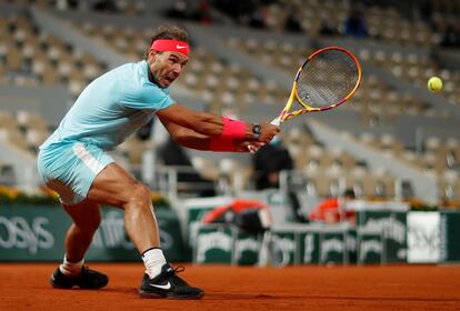 Nadal, durante el duelo de cuartos contra Sinner en París.