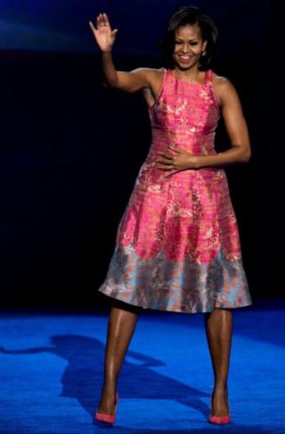Michelle Obama con un vestido de Tracy Reese.