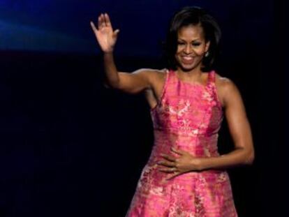 Michelle Obama con un vestido de Tracy Reese.