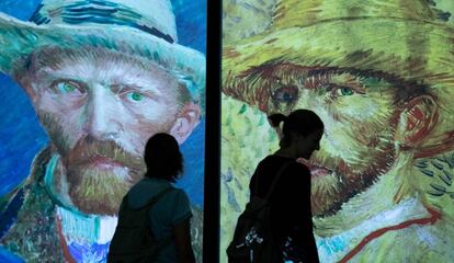 Retratos de Van Gogh en una exposición dedicada al pintor holandés en Alicante en 2018.