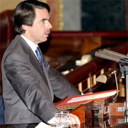 José María Aznar, durante la última sesión de control a la que acude como presidente.