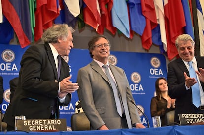 Gustavo Petro, presidente de Colombia, durante la Sesión Plenaria del Consejo Permanente de la Organización de Estados Americanos (OEA) en Estados Unidos, el 19 de abril de 2023.