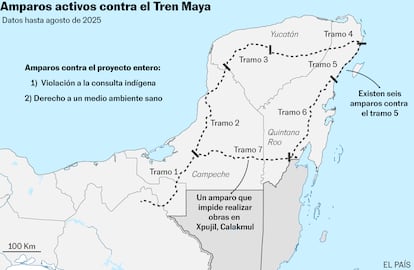 Mapa Amparos tren maya