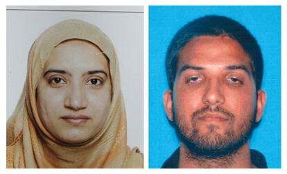 Tashfeen Malik e Syed Farook, autores da chacina de San Bernardino.