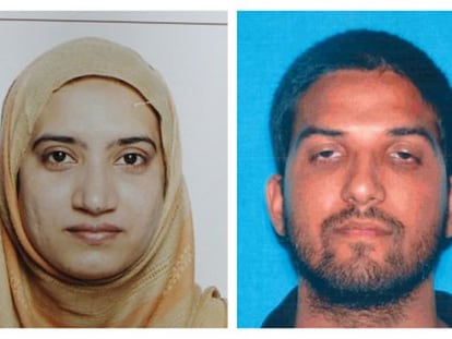 Tashfeen Malik e Syed Farook, autores da chacina de San Bernardino.