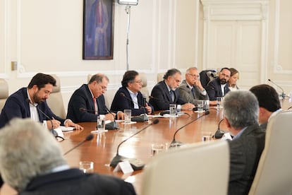 Gustavo Petro durante el Consejo de Ministros, en el Palacio de Nari?o en Bogot, Colombia, el 4 de febrero de 2025.