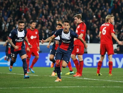 Marquinhos celebra el primer gol del PSG 