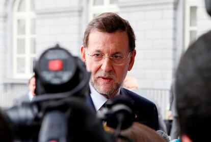 El presidente del Gobierno español, Mariano Rajoy, llega a Bruselas.