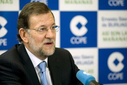 Mariano Rajoy, durante la entrevista de ayer en la cadena COPE.