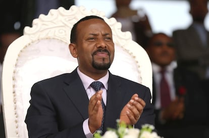 El primer ministro, Abiy Ahmed, durante una visita a la región de Oromiya (Etiopía).