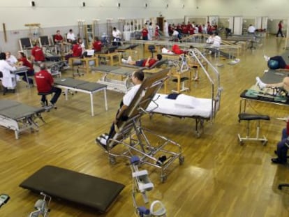 Sala de rehabilitació de l'Hospital de Fremap a Sevilla.