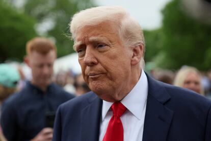 Donald Trump en la Casa Blanca, en Washington, el 21 de abril de 2025.