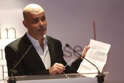 Eduardo Sacheri, el viernes durante la entrega del Premio Alfaguara.