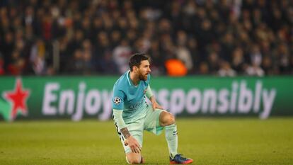 Lionel Messi, durante el partido de este martes contra el PSG en Par&iacute;s.