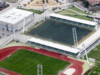 Vista a&eacute;rea de la Ciudad del F&uacute;tbol de Las Rozas.