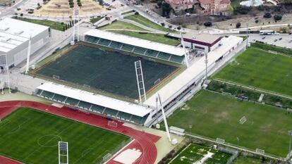 Vista a&eacute;rea de la Ciudad del F&uacute;tbol de Las Rozas.