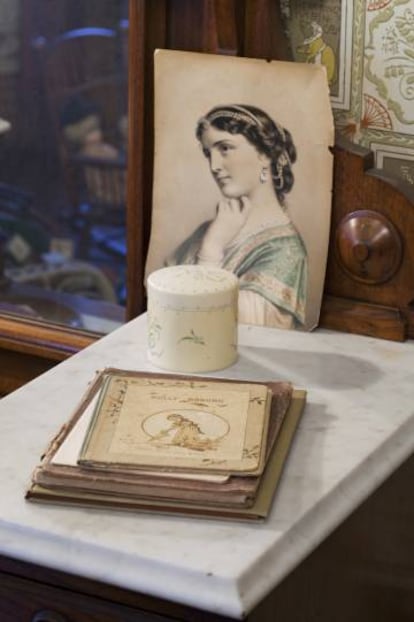 Detalle del interior de la casa de Mark Twain en Hartford (EE UU).