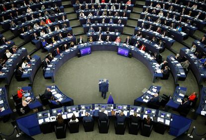 El presidente de la Comisi&oacute;n Europea Jean-Claude Juncker el pasado mi&eacute;rcoles ante el pleno del Parlamento Europeo en Estrasburgo.