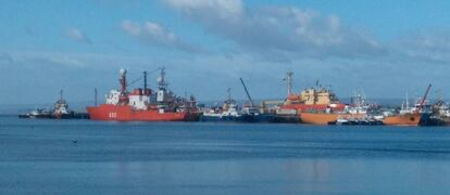 El Hespérides en el Puerto de Punta Arenas el pasado 16 de febrero.