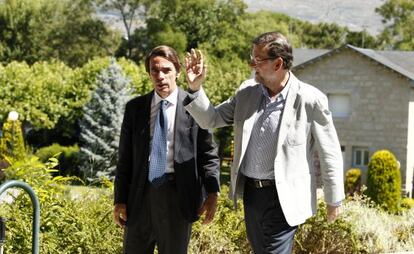 Aznar y Rajoy, este domingo en Guadarrama.