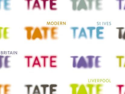 O design mais reconhecido da artista brasileira é o mutante e colorido logo do museu britânico Tate Modern.
