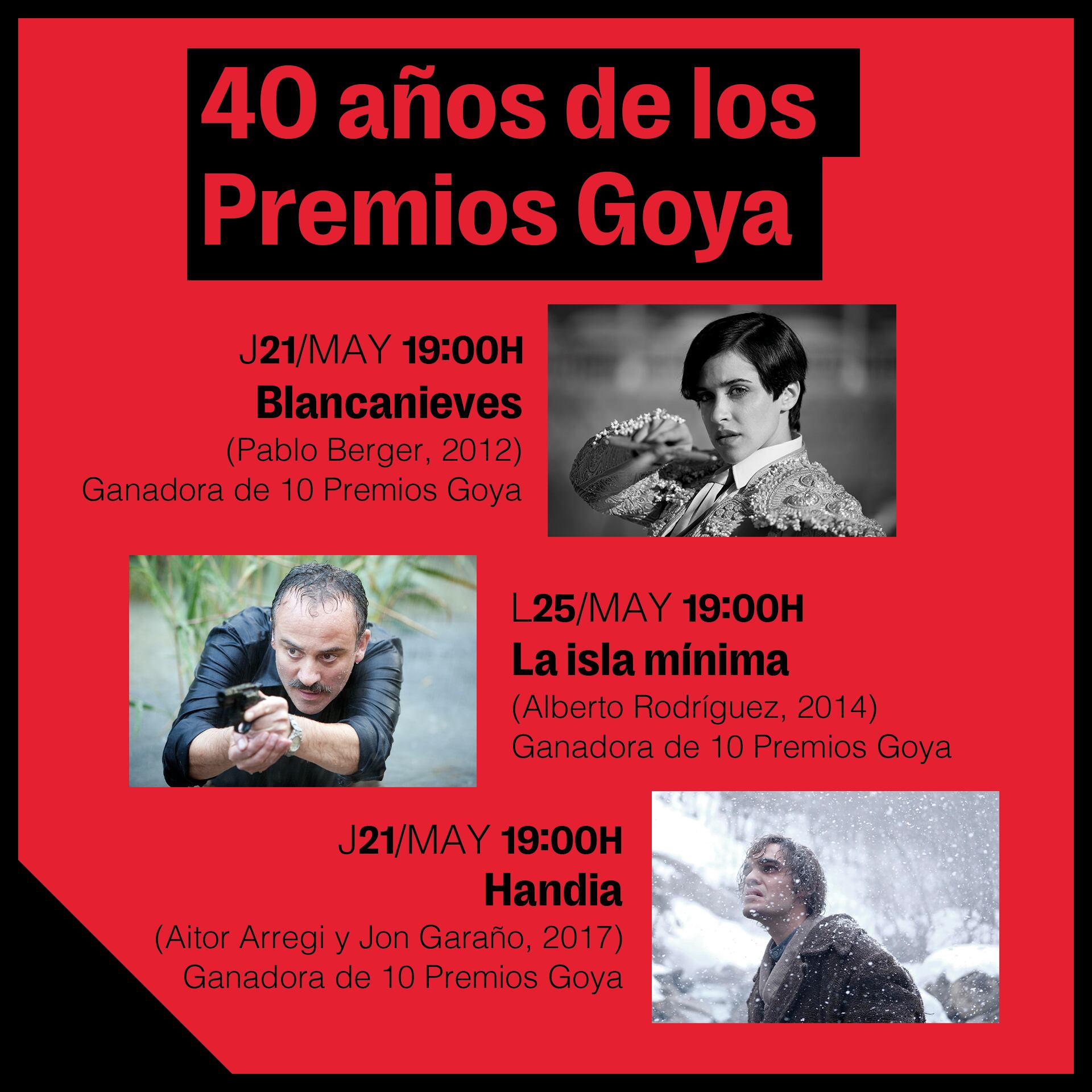 Disfruta del ciclo ‘40 años de Los Premios Goya’ en la Academia de Cine