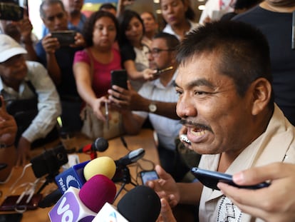 Bruno Plácido durante una conferencia de prensa en Acapulco, en el Estado de Guerrero (México), en mayo de 2019.