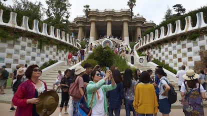 Tourists at Barcelona's Park Güell.