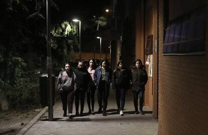 Componentes de la asociación Rebeldía Usera, mujeres que han sido acosadas en las calles del barrio. 